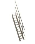 Sunlux Steep Hill Wooden Timber Staircase Kit Loft Stairs/Ladder Width 600mm, Profiled Steps, Angle 67°