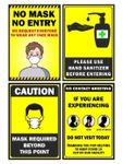 SUDHA AD PRINT® Wall Paper Poster Full Size 12x 18 Safety Sign Notice Warning for Your Business, Home - Corona Virus Covid-19 Restrictions -Set of 4 (Yellow)