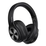 TuneFlux Wireless Bluetooth Headphones Over Ear, 80H Playtime, 3EQ Sound Modes, HiFi Stereo Headphones with Deep Bass Microphone, Foldable Bluetooth 5.3 Headphones-Black