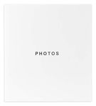 Kiera Grace 400-Pocket Jocelyn Simple & Classic Photo Album for Home & Office with CD Storage Pocket, 13.19”L x 12.01" W x 1.5“H to Display 400-4" x 6" Pictures, White