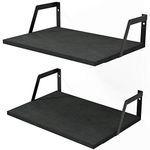 SRIWATANA Floating Shelves Wall Mounted Set of 2 Rustic Wood Shelves with Large Capacity(Weathered Black)