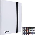 Lictin Trading Cards Album - 396 Side Loading Pocket with Elastic Strap, Card Binder Album Folder Card Collection Binder 22 Pages,18 Pockets Each Page(White)