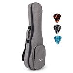 Ukulele Guitarlele Gig Bag Soft Carring Case Double Strap With 3 Ukelele Picks Grey (32 inch)