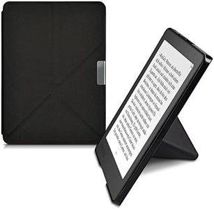 kwmobile Origami Case Compatible with Kobo Aura Edition 2 Case - Slim PU Leather Cover with Stand - Black