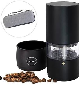PALICO GrindTech - Portable Rechargeable Electric Coffee Grinder, Cordless Charging Base with Type C, 20 grind size SUS Conical Burr, for Home/Office/Travel or Camping, Mobile Apps support