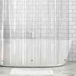 mDesign Vinyl Waterproof Shower Curtain Liner - 96" x 72" Deluxe Water/Odor Resistant Heavy Plastic 10-Gauge, Long Inner Shower Curtain Liner with Weighted Bottom Hem for Bathroom, Shower, Tub - Clear