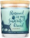 Pet House Sentiments Candle, Natural Soy Wax, Pet Lover Gifts, Non-Toxic, Allergen-Free, Eco-Friendly Candle, Pet Odor Neutralizer, by One Fur All, Ocean Breeze
