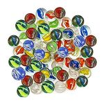 ARSUK Glass Marble Cats Eye Marbles for kids Glass Material Children's ground Play indoor & outdoor also home decorative assorted traditional colored marble balls 460g-15mm in size(80 Pcs)