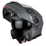 G-Mac Concept Evo Flip Front Motorcycle Helmet (Satin Gunmetal, 2XL)