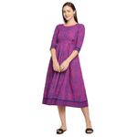 DUMMY SHAPE Feeding Kurtis for Women | Viscose Rayon Nursing Kurta with Concealed Zippers for Pre & Post Partum | Maternity Dresses for Women | Pregnancy Gifts (DS-MAT-P054-3XL, Purple)