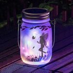 Solar Fairy Lantern Outdoor, Garden Ornaments Waterproof Hanging Frosted Glass Solar Mason Jar Lights LED Hanging Lamp for Table, Yard, Garden, Patio, Lawns Decoration Night Lights