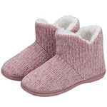 TUOBUQU Women Boot Slippers Fluffy Plush Indoor Outdoor Winter Warm Bootie Ladies Slippers Pink S