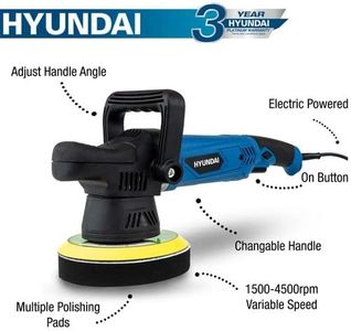 Hyundai 900W Dual Action Car Polisher – Variable Speed Buffer