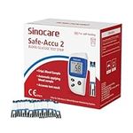 Sinocare 50PCS Safe Accu2 Blood Sugar Test Strips, only for Safe Accu2 Glucose Monitor, only 50PCS Safe Accu2 Diabetes Testing Strips, NO LANS. & GLUCOMETER