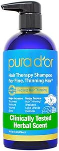 PURA D'OR 16 Oz Hair Thinning Therapy Biotin Shampoo - ORIGINAL Scent - CLINICALLY TESTED Effective Results, Herbal Blend Hair Thickening Products For Women & Men, Color Safe Routine Shampoo