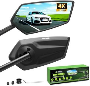 RBRL Bike Mirror, 3D Adjustable Arm for Extended Reach, Aluminum Alloy Anti-shake Bicycle Rearview Mirrors, 360° Panoramic Rearview, Wide Angle Shatterproof & Foldable E-bike Mirror(a set)