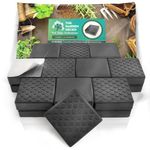 The Garden Gecko Invisible Pot feet for outdoor plant pots and flowers, solid rubber pot risers with a custom non-slip square surface grip | 21 POT FOOT + 21 STRONG ADHESIVE PADS. (Pebble Black)