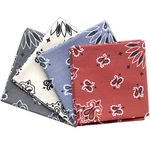 Colter Co. 4 pack Paisley Bandana - USA Made Classic Pattern Multi-purpose Bandanas For Men and Women, 100% Cotton, Americana, 22" x 22"