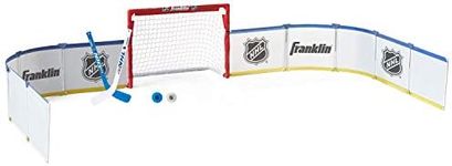 Franklin Sports Mini Hockey Rink Set - Half Rink Knee Hockey Goal, Mini Sticks, and Ball Set - Indoor Mini Hockey Rink - Official NHL Licensed White