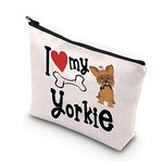 PLITI Yorkie Gift Yorkshire Terrier Puppy Dog Lover Cosmetic Makeup Bag Yorkie Love Gift Yorkie Mom Gift (I love YorkieU)