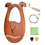 16 String Lyre Harp Solid Wood Stri