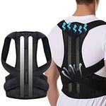 S-2XL Plus Size Posture Corrector For Men And Women Back Posture Brace Back Lumbar Clavicle Support Adjustable Posture Trainer Stop Slouching And Hunching (Black XXL)