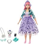 Barbie Princess Adventure Daisy Doll in Princess Fashion (12-inch Curvy) with Pink Hair, Pet Kitten, Tiara, 2 Pairs of Shoes and Accessories, for 3 to 7 Year Olds