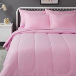 Amazon Basics Microfiber Kid's Bed-in-a-Bag Bedding Set, Full/Queen, Pink