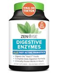 Zenwise Health Digestive Enzymes With Probiotics - Ultra Effective Plant Based Blend - The Best & Most Powerful Digestive Dietary Supplement For Men & Women - 180 Vegetarian Capsules