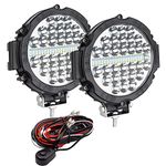 7 Inch Round Led Offroad Lights, Safego Round LED Off-Roading Driving Light Pods 210W 21000LM Combo Beam with Wiring Harness for Trucks ATV UTV SUV Car Tractors Off-Roading Jeep Lighting, Pack of 2