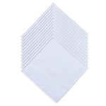 DUDU N GIRLIE Mens White Handkerchiefs Quality Cotton Gents Hankies - 12 Pack of Mans Handkerchieves Satin Border White 100% Soft Cotton Pocket Hanks