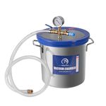 3 Gallon Vacuum Chamber Stainless Steel, Tempered Glass Lid Pressure Degassing Chamber, Pressure Pot for Resin Casting, Degassing Silicones and Essential Oils, Perfect for Stabilizing Wood