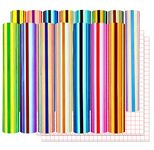 Permanent Holographic Cricut Vinyl - Lya Vinyl 17 Pack Self Adhesive Holographic Vinyl Sheets Bundle (12" x 12") for Home Decal, Mug, Window, Ceramics, Holiday Party Decal