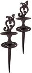 Pack of 2 Esschert Design Cast Iron Scrollwork Hose Guides