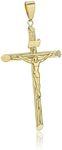 10K Yellow Gold Large Cross with Je