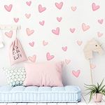 80pcs Pink Heart Shape Wall Sticker