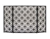 Deco 79 Fireplace Screen, Tin, Black, 30" x 48"