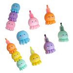 MBVBN 6 PCS Colorful Octopus Shaped Highlighter, Pastel Highlighter Set Cute Silicone Octopus Highlighter Pens for Adults Kids Students Writing Graffiti School Office Supplies