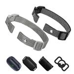 Collar Replacement Belt,2-Pack Reflective Replacement Nylon Collar Strap,Durable Adjustable Shock Collar Replacement Strap,Suitable for Small Medium and Large Dogs (Black+Grey)