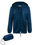 COOFANDY Mens Packable Lightweight Travel Rain Jacket Waterproof Hooded Rainwear