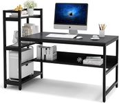 Deskio Office Table For Work From Home|1 Year Warranty|Office Table For Office Work,Study Table For Adults,Home Office Table For Desktop Pc|136 Cm X60X75 Cm/Diy - Engineered Wood,Powder Coated,Black