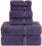 Chakir Turkish Linens Luxury Spa and Hotel Quality Premium Turkish Cotton 6-Piece Towel Set (2 x Bath Towels, 2 x Hand Towels, 2 x Washcloths, Plum)