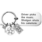 LParkin Supernatural Gifts Keychain Driver Picks The Music Shotgun Shuts His Cakehole Supernatural Birthday Gifts for Men Women