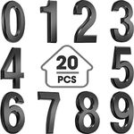 20 Pieces Self-Adhesive Door House Numbers Mailbox Numbers Street Address Numbers for Mailbox Signs, 0 to 9 (Black, 2.76 Inch)