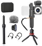 Movo SmartCine Smartphone Video Kit Tripod Bundle - All-in-One Grip Rig, Tripod, Microphone, Light, Lenses - for TIK Tok, Vlogging, Makeup, Tutorials, YouTube - Compatible with iPhone and Android