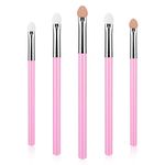 WLLHYF Eyeshadow Makeup Brushes Portable Reusable Eye Shadow Applicator Brush Set Washable Dual Sides Soft Sponge Makeup Applicator Brush for Eyeshadow, Blending (5pcs, Pink)