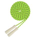 16 FT Long Jump Rope for Kids, Adjustable Double Dutch Skipping Rope with Wooden Handle, Multiplayer Team Jumping Rope for Outdoor Fun, School Sport, Party Game, Birthday Gift (Green)