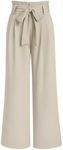 LILLUSORY Wide Leg Dress Pants Womens Palazzo 2024 Flowy Summer High Waisted Paperbag Business Casual Outfits Clothes Office Cute Teacher Work Trousers Straight Dressy Slacks Clothing Light Khaki