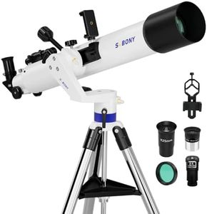SVBONY SV520 Telescope for Adults High Powered, 90mm Aperture 800mm Focal Length, Refractor with AZ Mount, Telescope Kit for Beginners with PL10mm, 25mm Eyepiece, Barlow Lens, Phone Mount