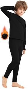 MIVEI Boys Thermal Underwear Set Kids Long Johns Base Layer Winter Top and Bottom Set for Boy Girls Black